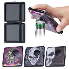 Zigarettenetui Etui für 20 Zigaretten mit Flaschenöffner Zigarettenbox Schwarz