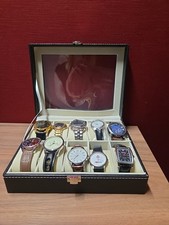 Uhrenkasten Uhren Box mit Deckel Gehäuse mit 10 Uhren #203