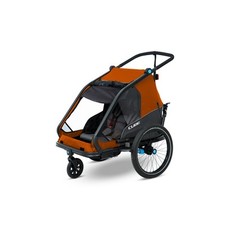 kinderfahrradanhänger kids trailer double cmpt x actionteam schwarz/orange Cu