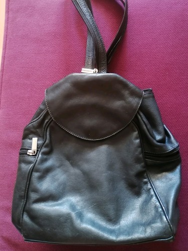 Leder rucksack schwartz klein - leder,