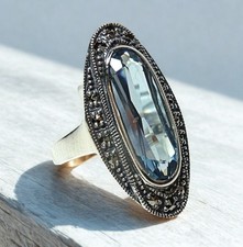 Silber jugendstil ring - silber, mit