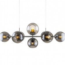 Design-Pendelleuchte "Pilar" – 8-flammig – Rauchglas – Modern & Elegant