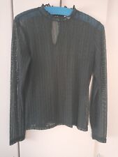 dünne festliche Langarmbluse Gr. S von Jacqueline de Yong, hinten Knöpfe,d.grün