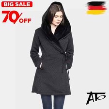 ATO Berlin Damen Wollmantel Cynthia Gr. M tailliert schwarz warm Kapuze elegant