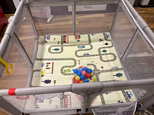 Baby laufgitter faltbar grau - baby-laufgitter,
