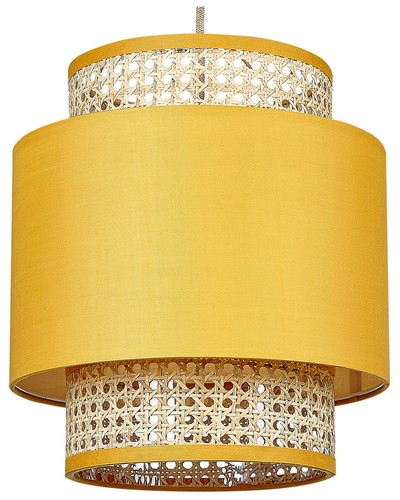Hängelampe stoffschirm rattan - hängelampe,