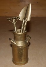 Milchkanne Rechen Schaufel Messing Metallobjekt Dekoration 434 Gramm Setzkasten