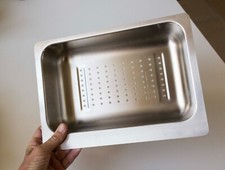 Abtropfsieb 28 x 20 cm Edelstahl für Spüle Gemüse Siebkorb gelochter Behälter