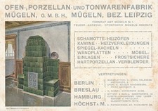 Werbekarte ofen porzellan - ofen-,, &