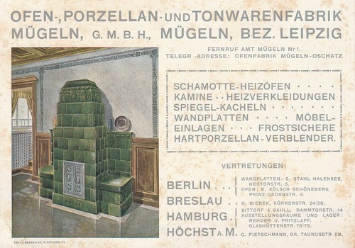 Werbekarte ofen porzellan - porzellan-, &