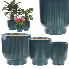 Set 3 x Blumenübertopf Rund