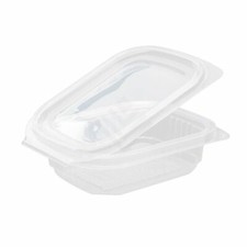 50 Rechteckbecher Feinkostbecher Verpackungsbecher mit Deckel 250ml klar 