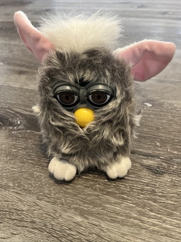 1998 furby gray white - gray, w/brown