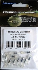 FISHINGGLUE - Glasrasseln groß (6 mm) zum Gummifisch tunen GUMMIFISCHKLEBER 
