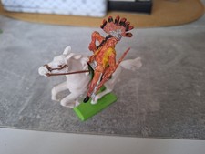 Britains Deetail Indianer Reiter Made In England 70er frühe Version Mit Pferd