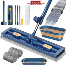 360° Spin Flachmopp mit Auswringfunktion Bodenwischer Boden mit Reinigungseimer