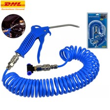 Druckluft Ausblaspistole Spiralschlauch 5m T-Stück Pistole Druckluftpistole PKW.