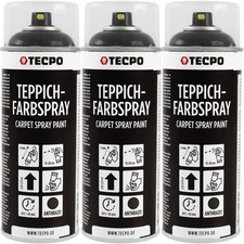 3x TECPO 1K FARBSPRAY TEPPICH-SPRAY 400ml ANTHRAZIT FUßMATTEN GUMMI AUFBEREITUNG