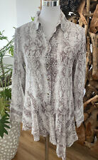 ZARA Bluse Hemd BLOGGER Peplum Zipfel Luxus Animal Snake Beige Gr.M NEUWERTIG