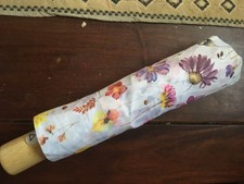 Happy Rain Regenschirm Taschenschirm Weiß Bunt Blumen Unbenutzt