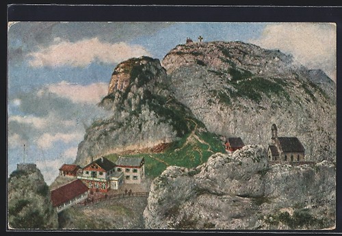 Künstler wendelsteinhaus - künstler-ak,