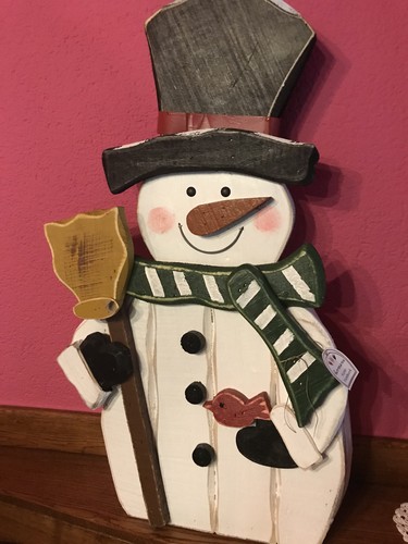 Schneemann holz figur höhe - schneemann,