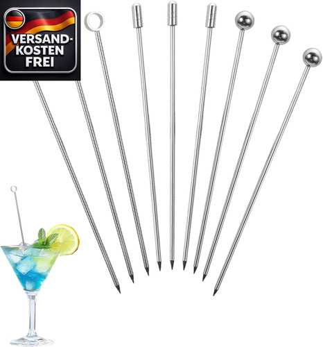 Cocktailspieße edelstahl 9er - edelstahl,