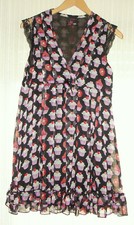 NEU YUMI luftiges Damen Kleid Sommerkleid Cupcakemuster schwarz-rose Gr. M 36-38