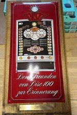 Merkur Disc 100 Emailleschild Mit Kupfer Widmung und Holzrahmen