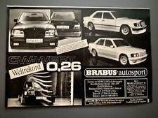 Brabus CW 0,26 Mercedes W124 W201 Tuning Original 1985 Vintage Advert Werbung