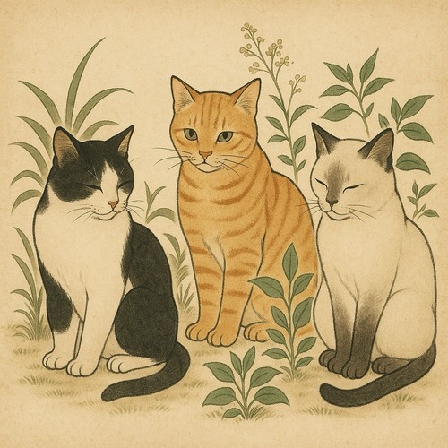 Katze inspiriert von hiroshige - katze,