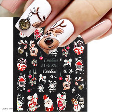 3D Nagel Sticker Nail Art Weihnachten Xmas Selbstklebend Aufkleber Glitzer