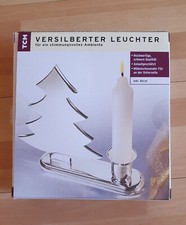 Deko - Leuchter versilbert * Tannenbaum mit Kerze