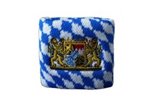 Schweißband Fahne Flagge Deutschland Bayern mit Löwe 2er Set - 7x8cm Armband für
