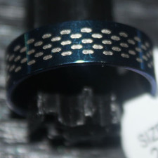 Trend Ring / Modeschmuck blau mit Muster 21 mm Adventskalender Edelstahl