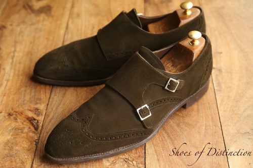 Barker green suede silver monk - barker,