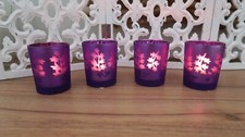 TEELICHTHALTER LILA 4 STÜCK