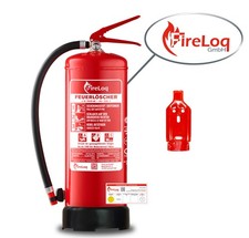 FireLoq® 6kg Pulver Löscher 34A | 233B | C Prüfnachweis, Wandhalter, Manometer