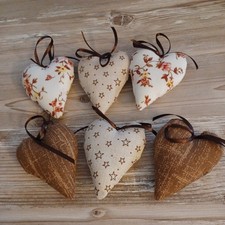 Tilda Herzen 6 Tlg.Herbst Geschenkanhänger Deko Tilda