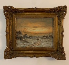 Öl Gemälde Winterlandschaft