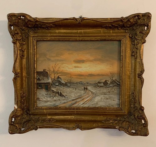 öl gemälde winterlandschaft - Öl,