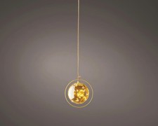 Lumineo LED Kugelhänger batteriebetrieben mit Timer Glas Ø 20 cm warmweiß amber