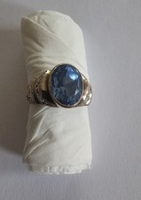 Damenring 333 Gold mit Blau