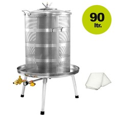 Fischer 90 Liter Edelstahl Obst Hydro Wasserdruck Beeren Maische Weinpresse INOX