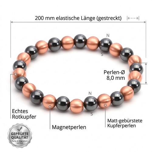 Rotkupfer magnetarmband - rotkupfer,