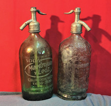 2 lot Antique Glass Soda water