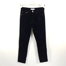 Re/Done Cordhose Damen W25 L30 Schwarz Straight Stretch Hose Redone Cord Jeans