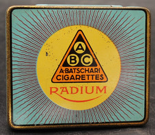 Alte Selten Blechdose 10 Zigaretten Batschari RADIUM Gold Tipped Cigarette Tin