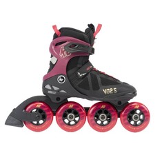 K2 Damen, Frauen Inline Skates VO2 S 90 Pro Short Cuff Burgandy Pink, Schwarz 