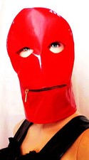 Lackmaske mit Mundreißverschluß Unisex Zofe Vinylmask with Mouthzipper